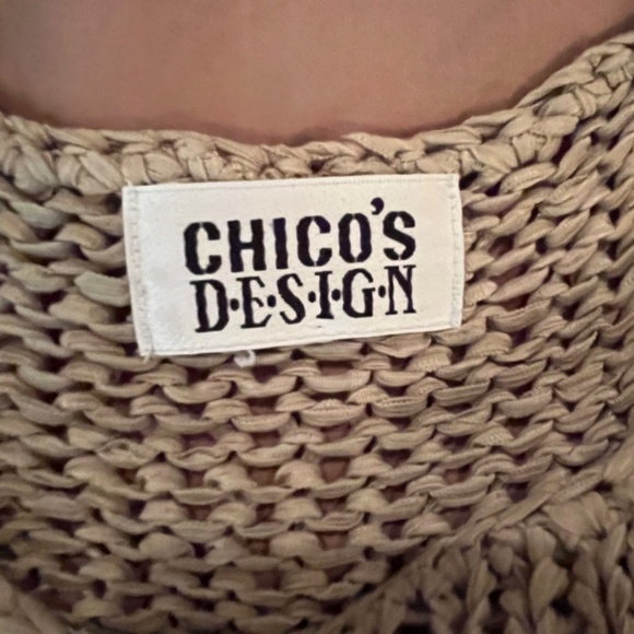 Chico's Vintage Design Sleeveless Tank Top Knit Pullover Beige/Tan - Picture 6 of 6